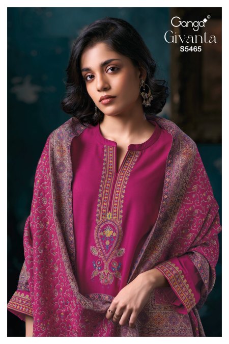 Givanta 5465 By Ganga Pure Pashmina Dress Materials